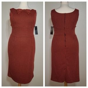 STOP STARING! Houndstooth Sleeveless Fitted Dress